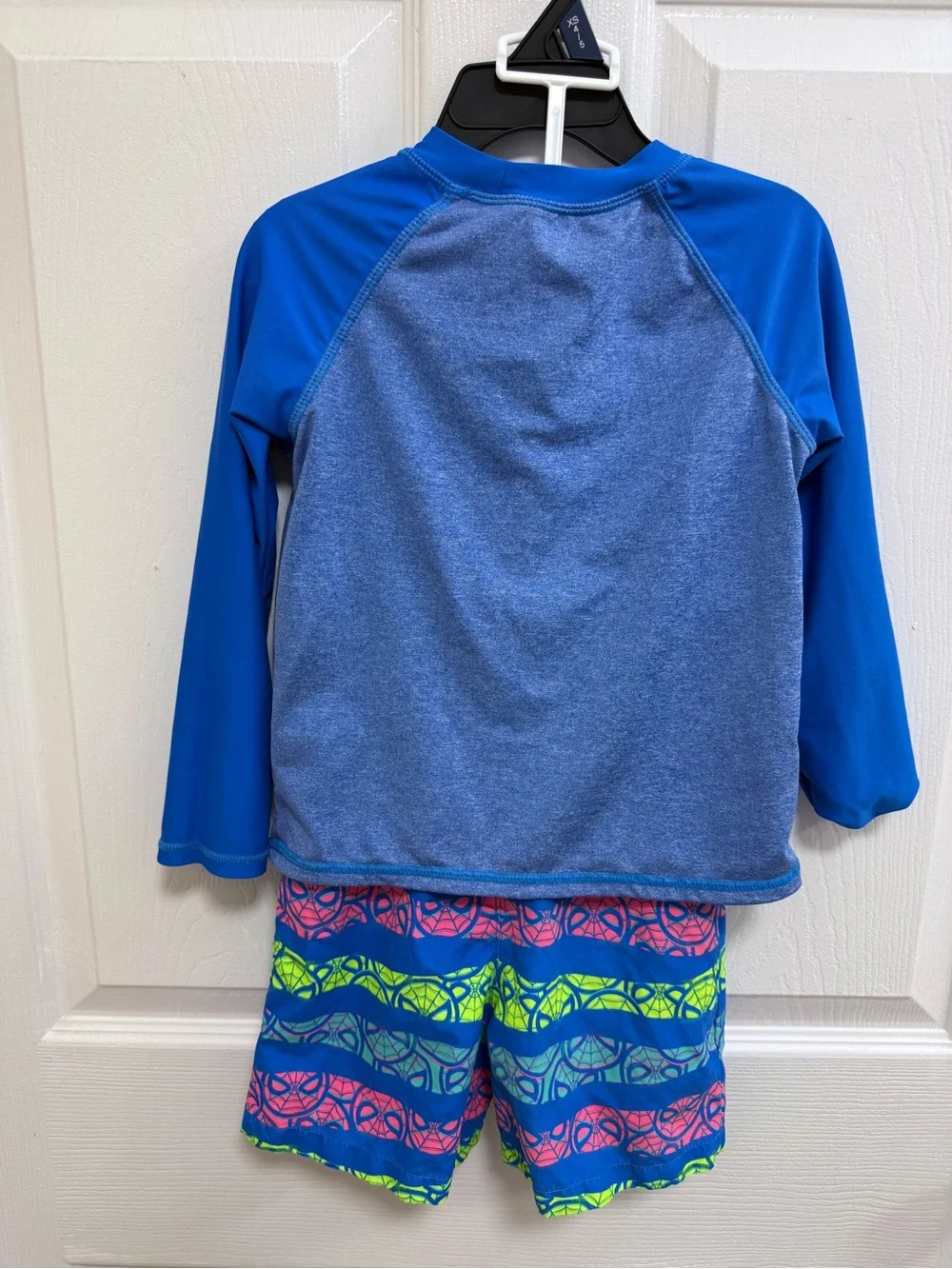 Kids Blue Spider Graphic Rash Guard Swim Set, Size 3T